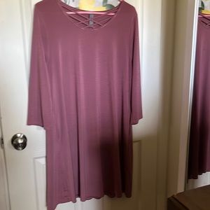 Purple dress with criss cross chest